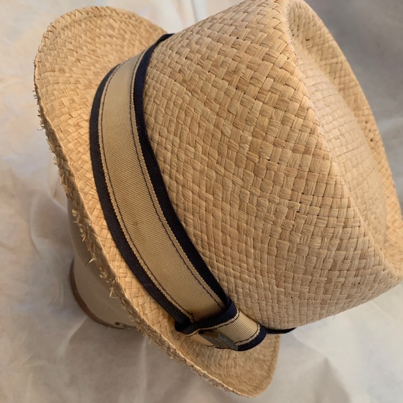 NWT Straw hat Navy blue & tan trim XL size - Picture 2 of 8